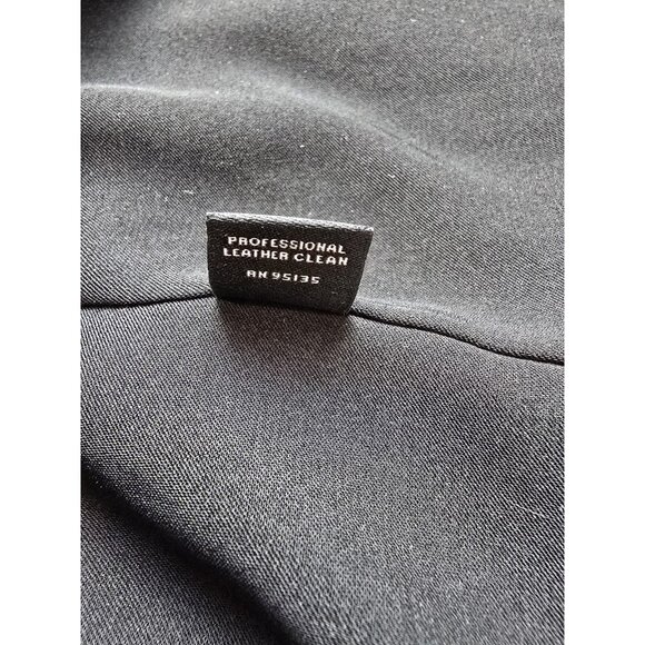 NEIMAN MARCUS L Black Yellow Stripe Butter Soft Leather Biker Moto Jacket Zip - Picture 6 of 9